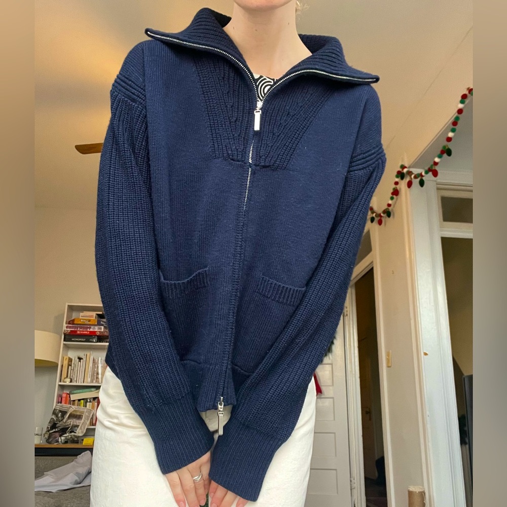 La Ligne Bastien full-zip navy sweater